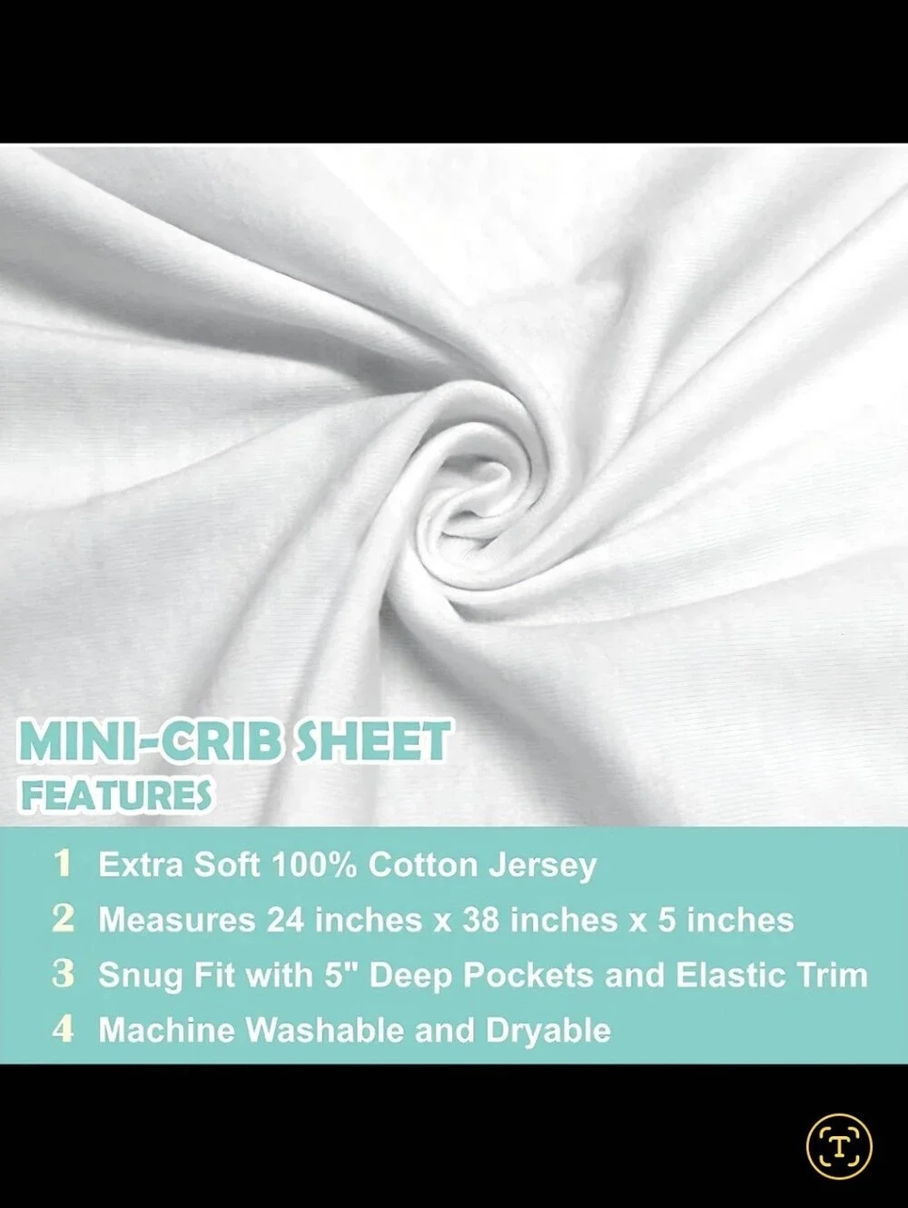 American Baby Company 100% Natural Cotton Fitted Mini Crib Sheet 38